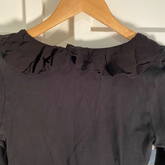 4 For $20…Fibers - Barbara Lesser S ruffled v neck 3/4 sleeve top - Picture 7 of 7